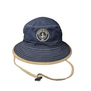 Strand Headwear Outer Banks NC Bucket Hat Navy Blue Cotton OSFA Nautical Anchor